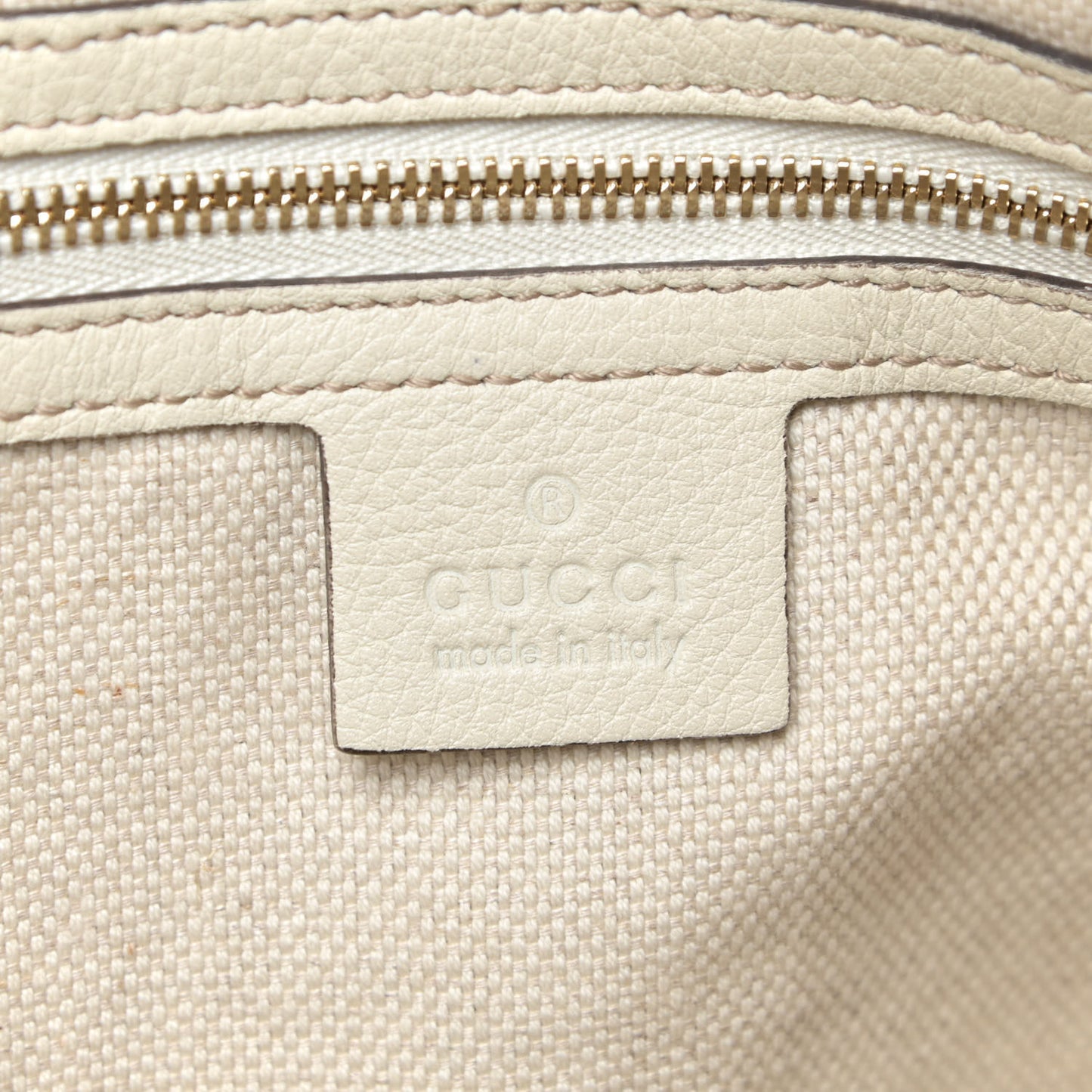 Pebbled Calfskin Medium Soho Shoulder Bag Off White