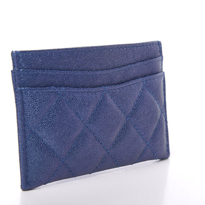 Chanel Iridescent Caviar Quilted Card Holder Dark Blue 2 of 8