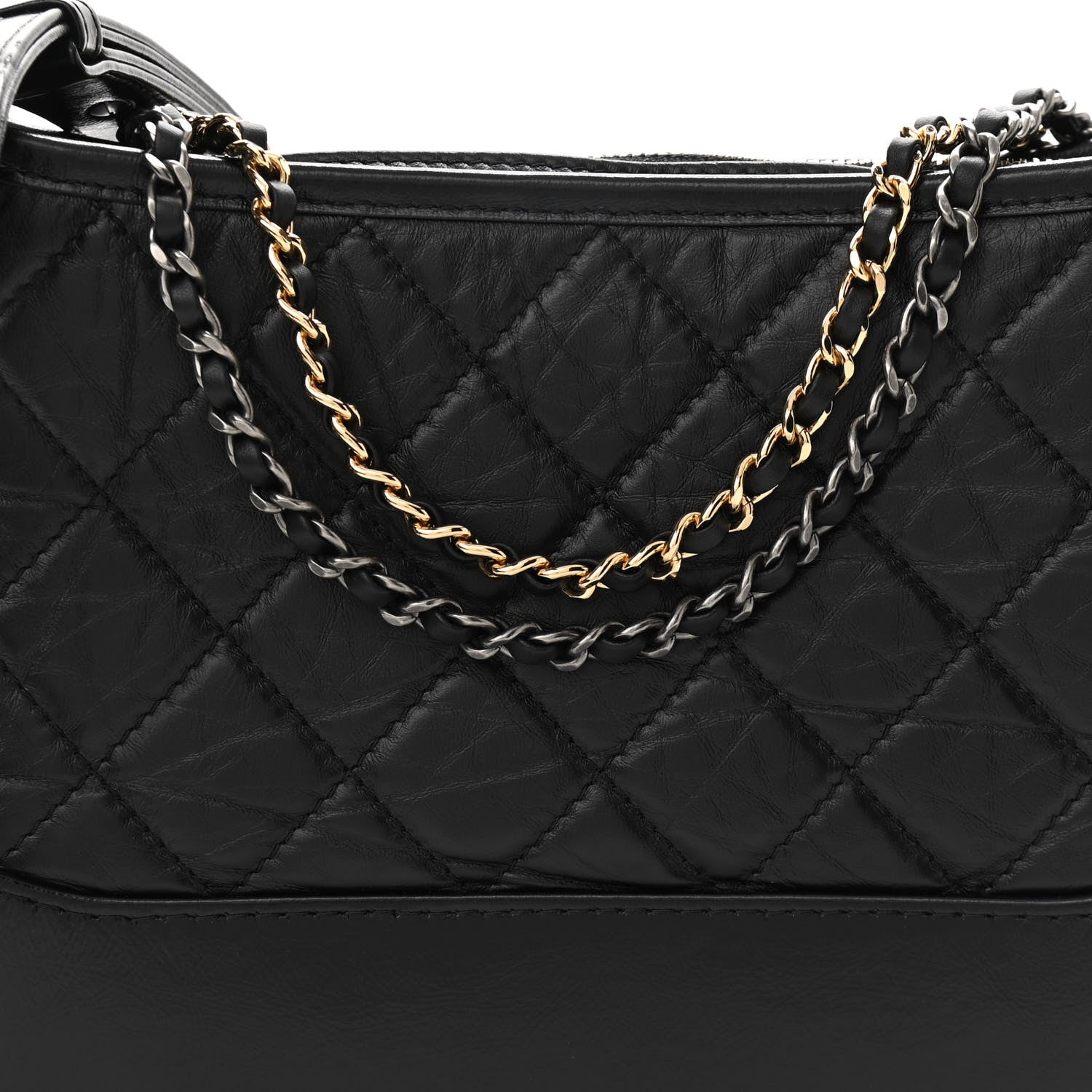 Chanel Aged Calfskin Quilted New Medium Gabrielle Hobo Black 7 of 9
