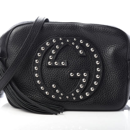 Gucci Pebbled Calfskin Studded Small Soho Disco Bag Black 8 of 10