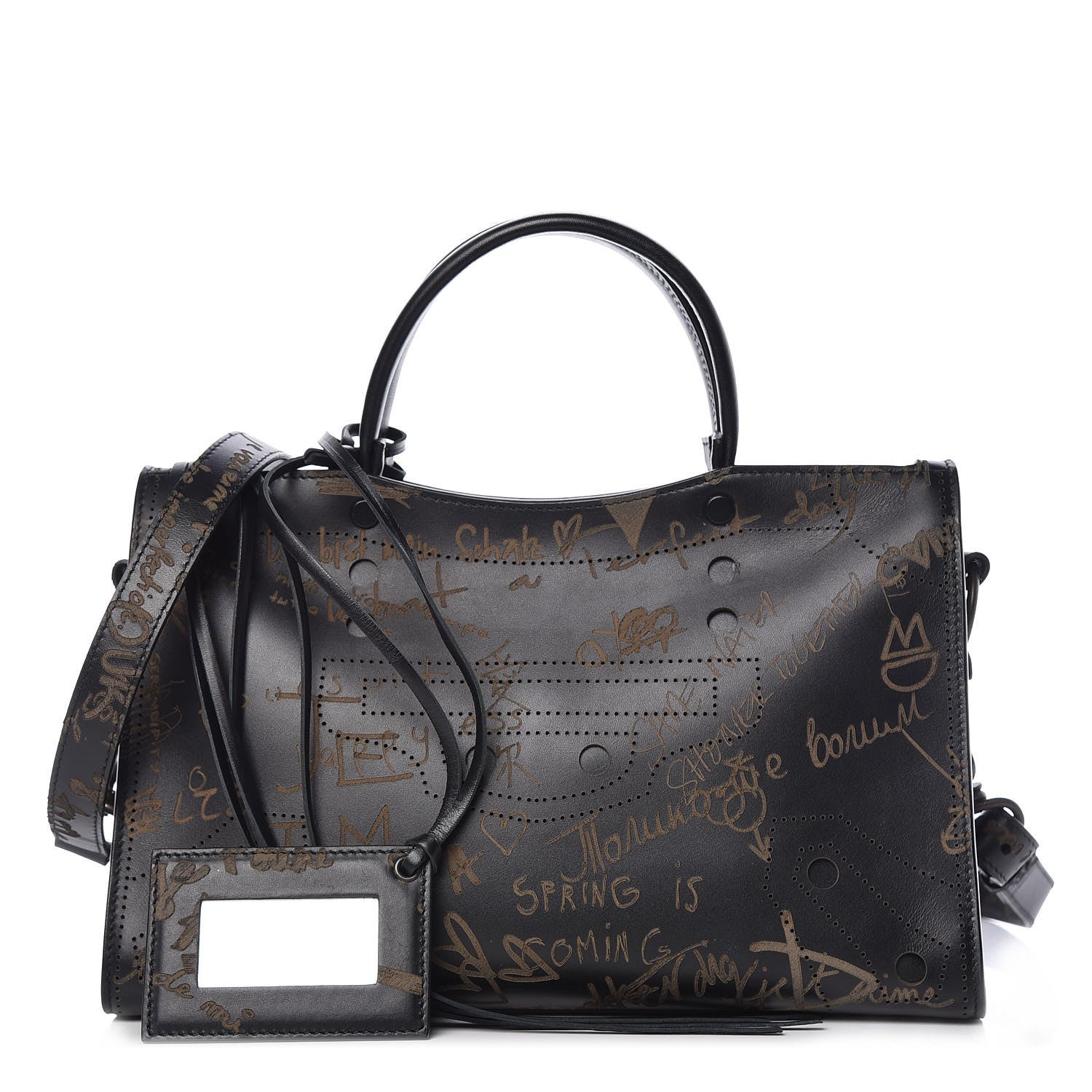 Balenciaga Calfskin Love Perforated Blackout Hardware S City Black 1 of 10