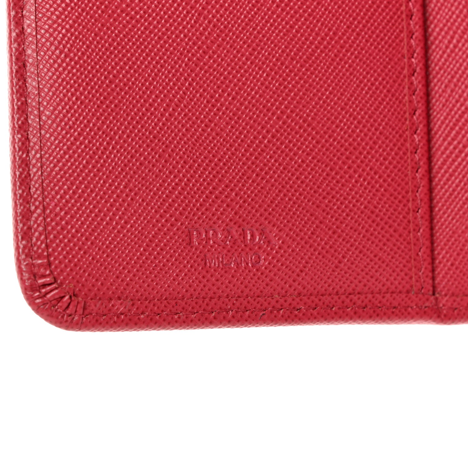 Prada Saffiano Metal Compact Wallet Peonia 6 of 8