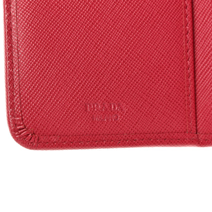 Prada Saffiano Metal Compact Wallet Peonia 6 of 8