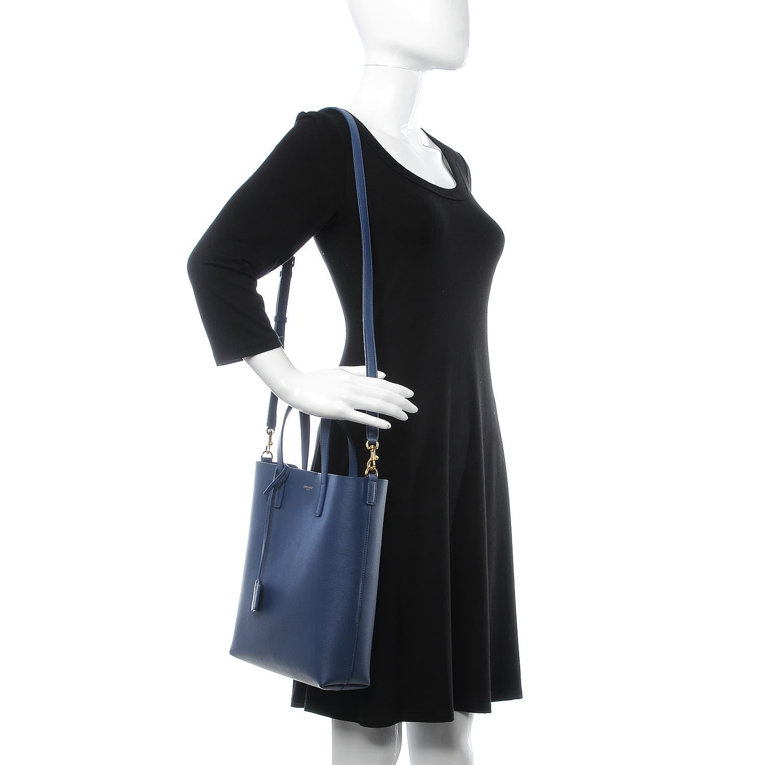 Saint Laurent Calfskin Toy Shopping Tote Denim 2 of 8