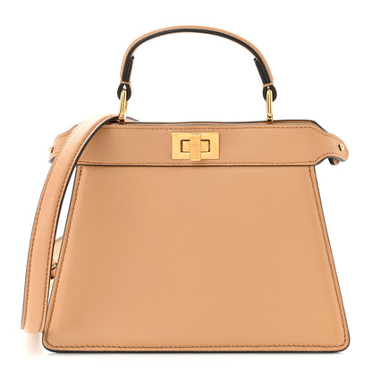 Fendi Shiny Nappa Petite Peekaboo I SEE U Satchel Miele Scuro 1 of 10