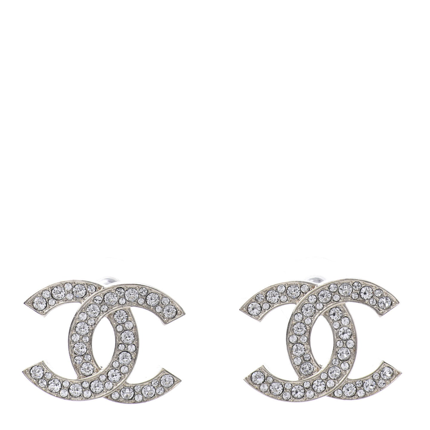 Crystal CC Stud Earrings Gold
