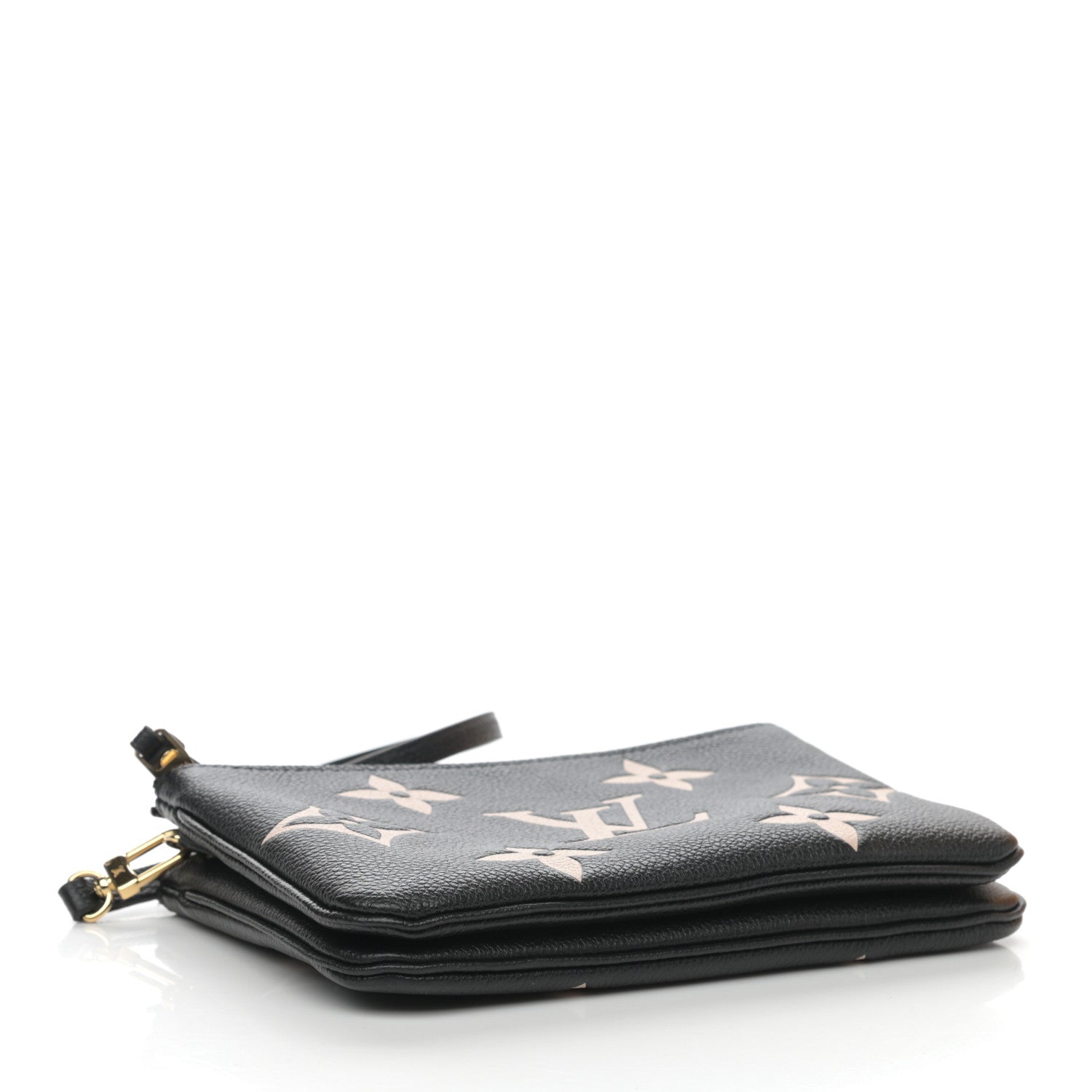 Louis Vuitton Empreinte Monogram Giant Double Zip Pochette Black Cream 4 of 9