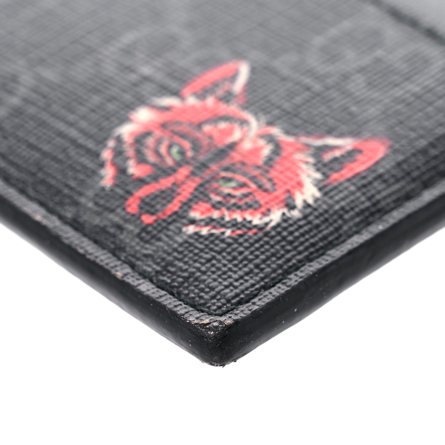 GG Supreme Monogram Wolf Print Card Holder Black Grey