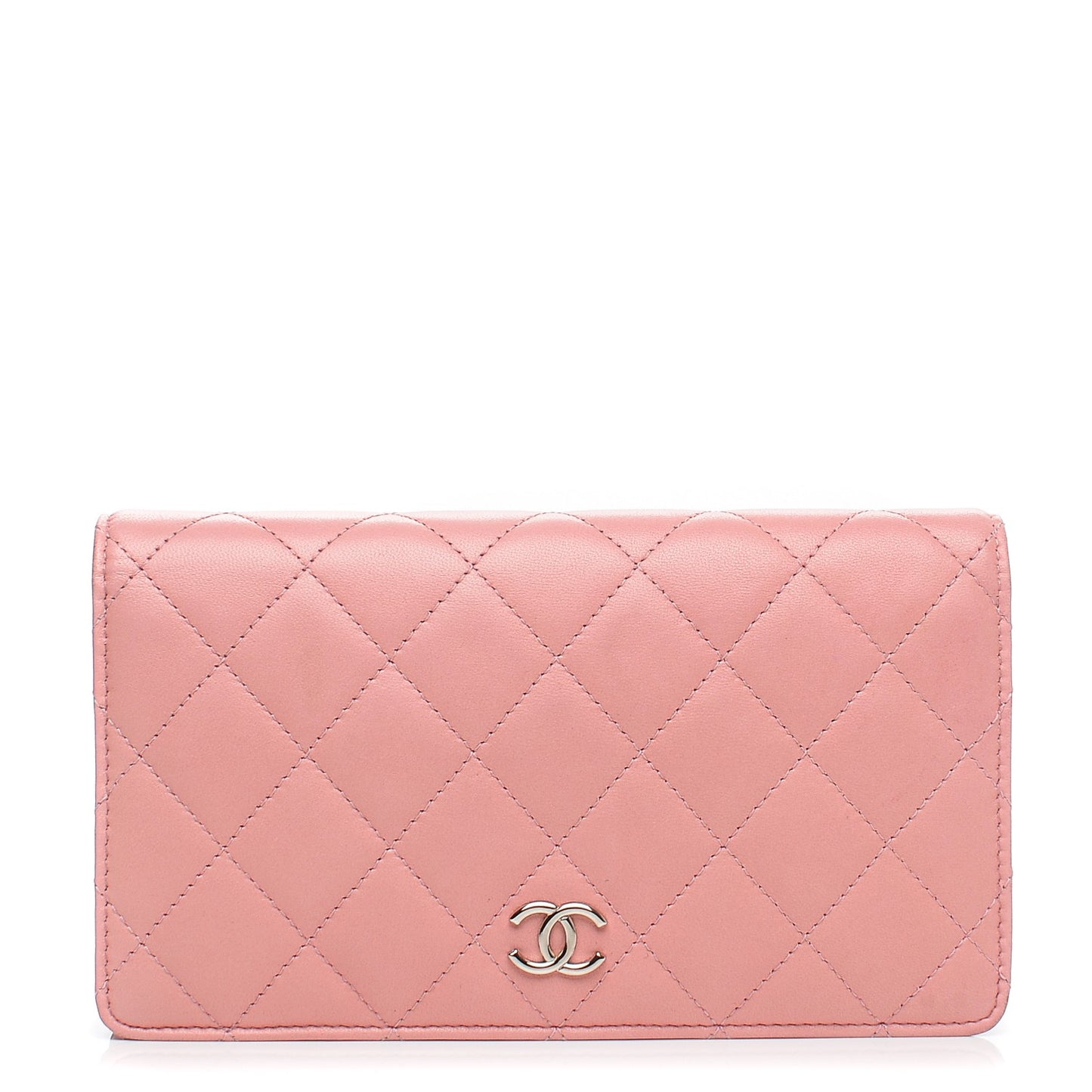 Lambskin Quilted Yen Wallet Pink