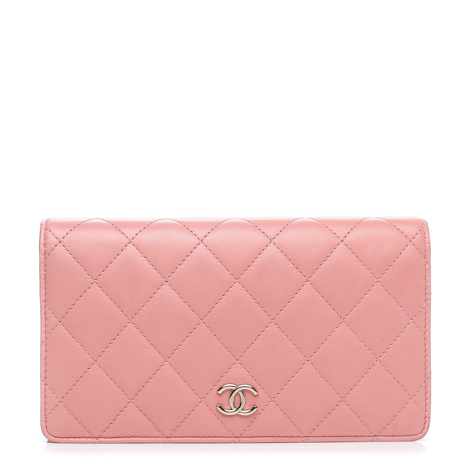Chanel Lambskin Quilted Yen Wallet Pink 1 of 11