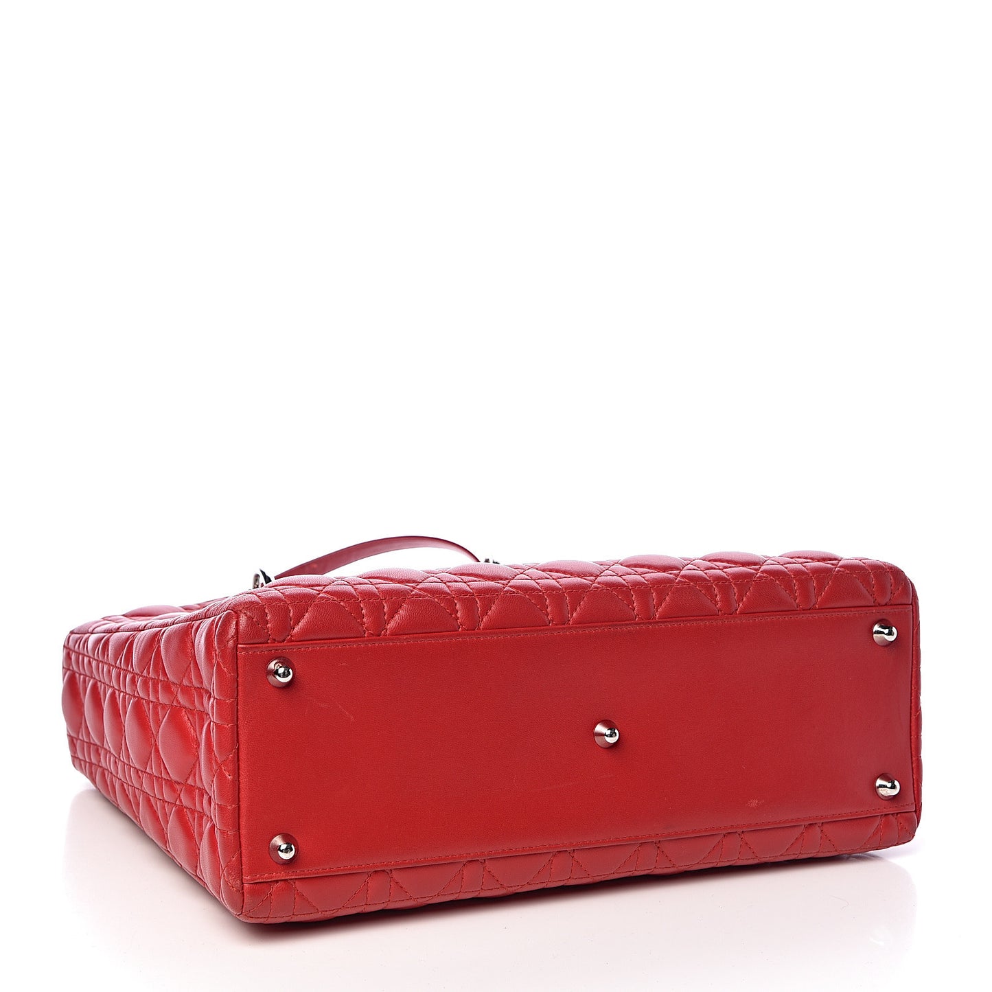 Lambskin Cannage Large Lady Dior Red