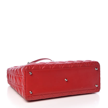 Christian Dior Lambskin Cannage Large Lady Dior Red 4 of 11