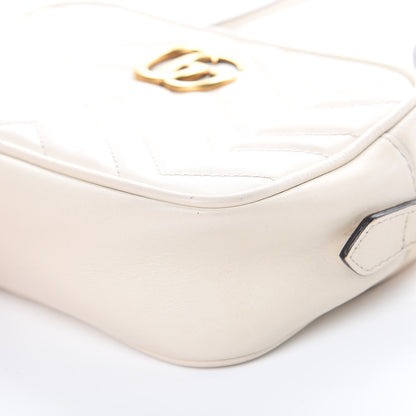 Gucci Calfskin Matelasse Mini GG Marmont Chain Shoulder Bag White 10 of 14