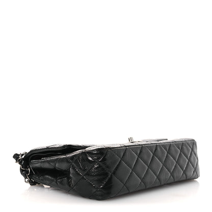 Chanel Distressed Patent Quilted Medium Double Flap Black 6 of 24