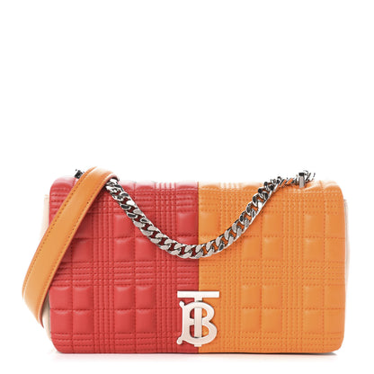 Burberry Lambskin Quilted Small Lola Bag Bright Red Orange 1 of 10