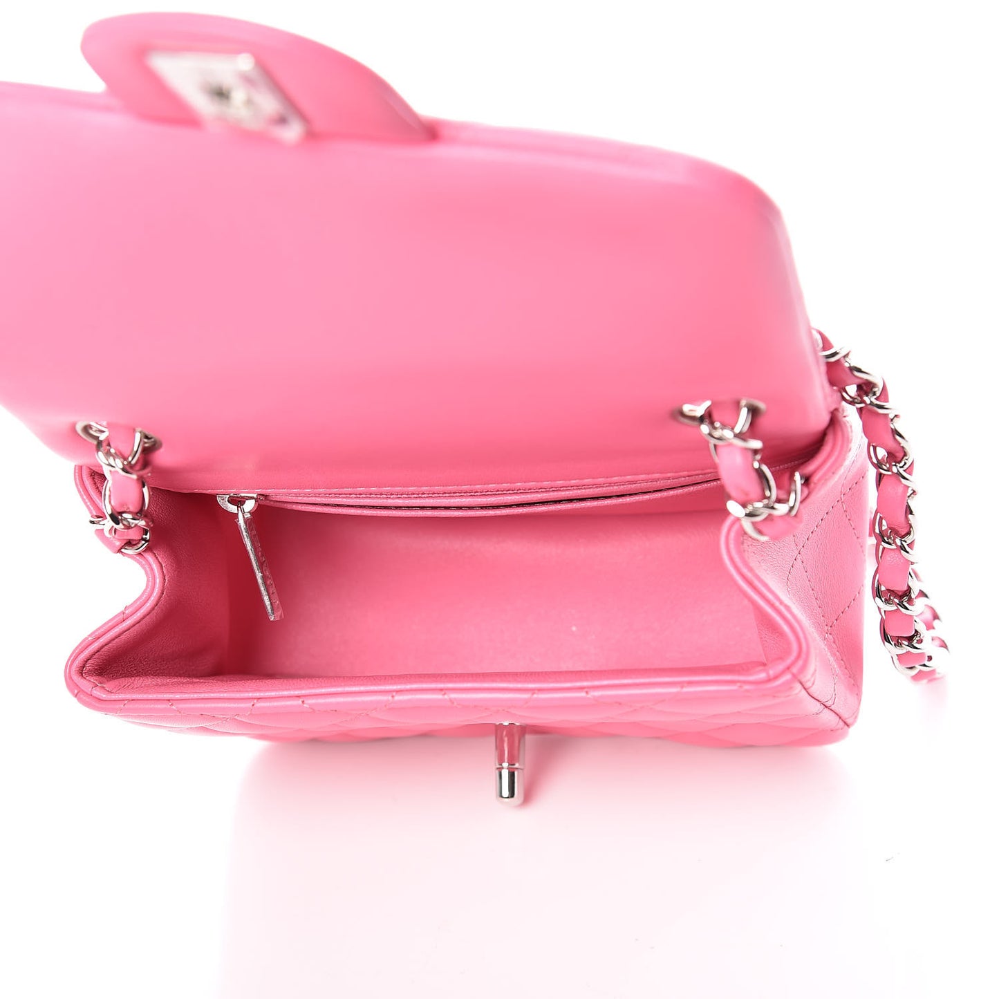 Lambskin Quilted Mini Square Flap Pink