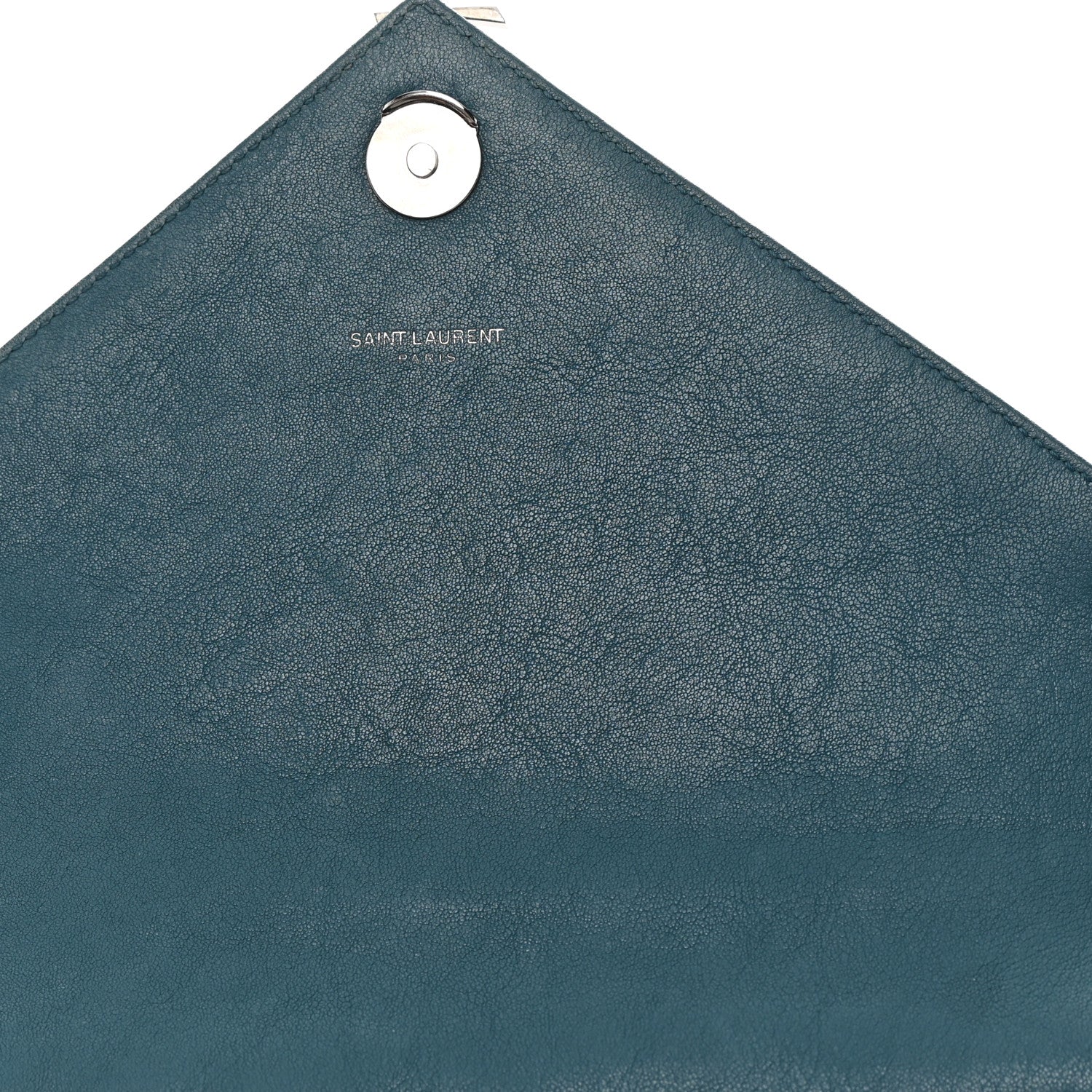 Saint Laurent Sheepskin Matelasse Chevron Monogram Medium College Bag Petrol Green 14 of 14