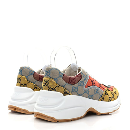 Gucci Monogram Multicolor Mens Rhyton Sneakers 8 Yellow Blue Great White Tabasco 4 of 8