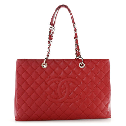 Chanel Caviar Quilted XL Grand Shopping Tote GST Red Red 1 of 13