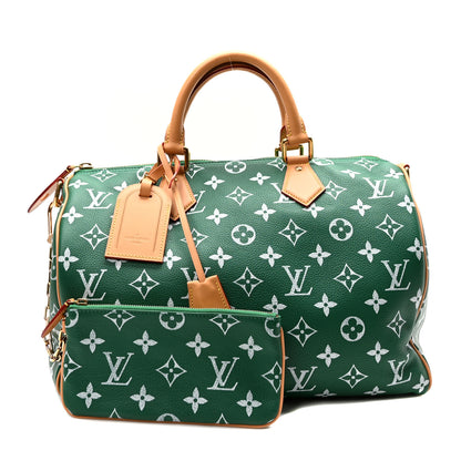 Louis Vuitton Calfskin Monogram Speedy P9 Bandouliere 40 Green 3 of 10