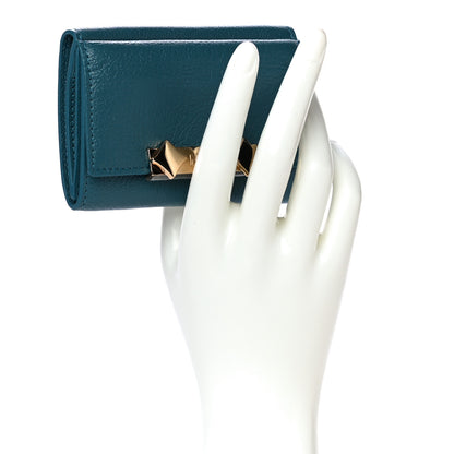 MCM Goatskin Milano Tri-Fold Wallet Blue 2 of 11