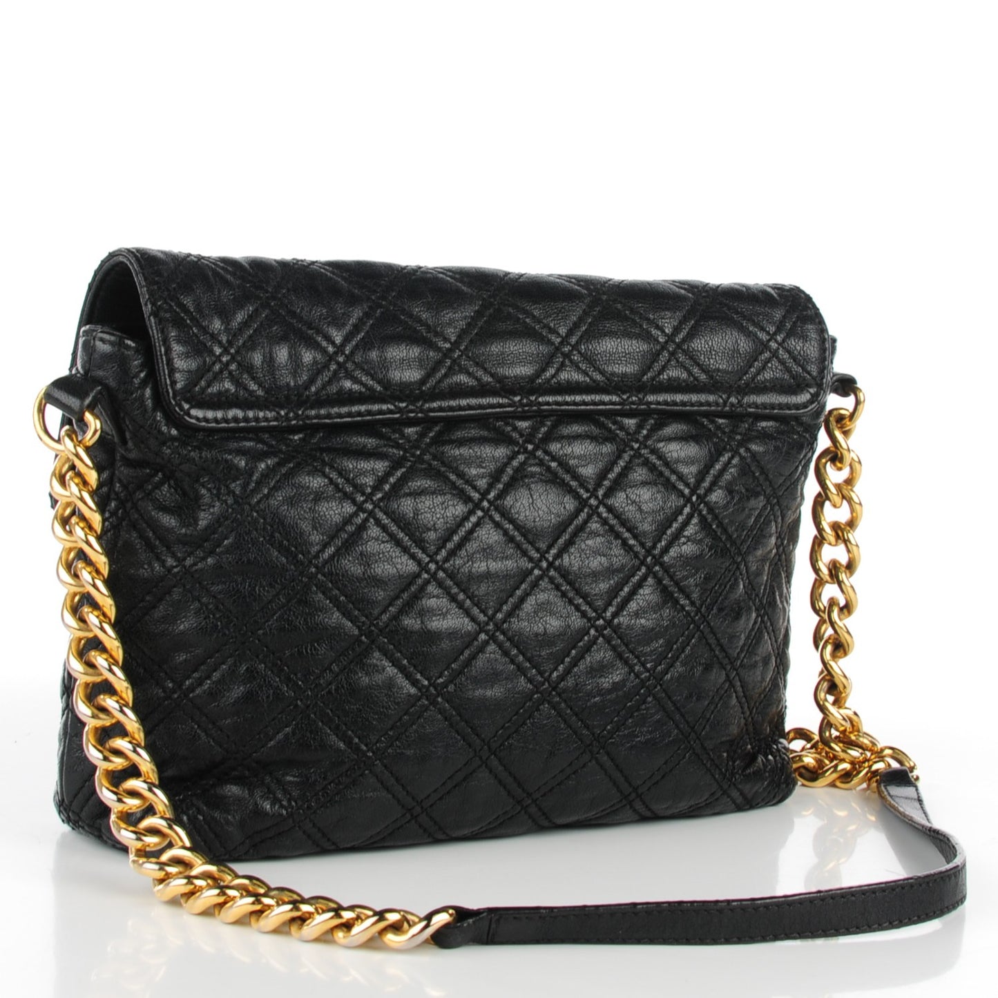 Lambskin Quilted The Large Single Flap Black