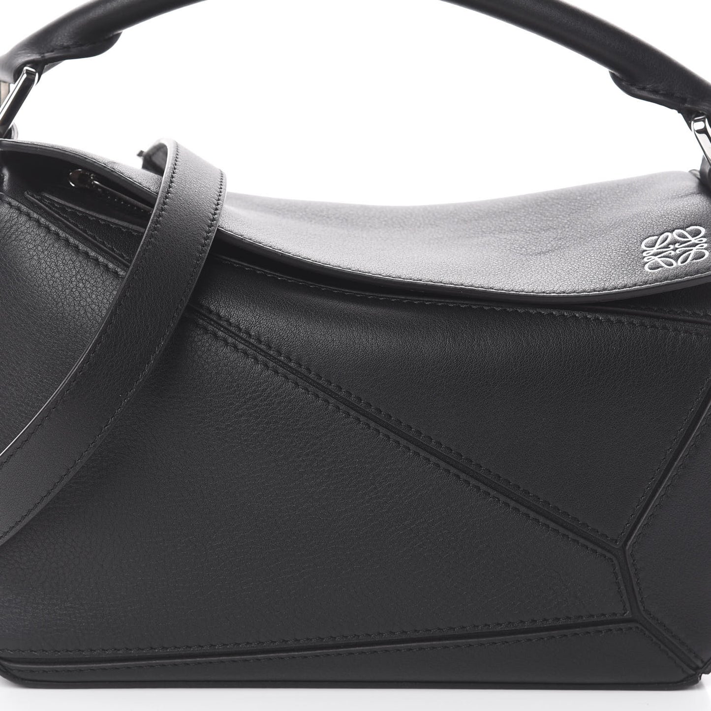 Calfskin Small Puzzle Bag Black