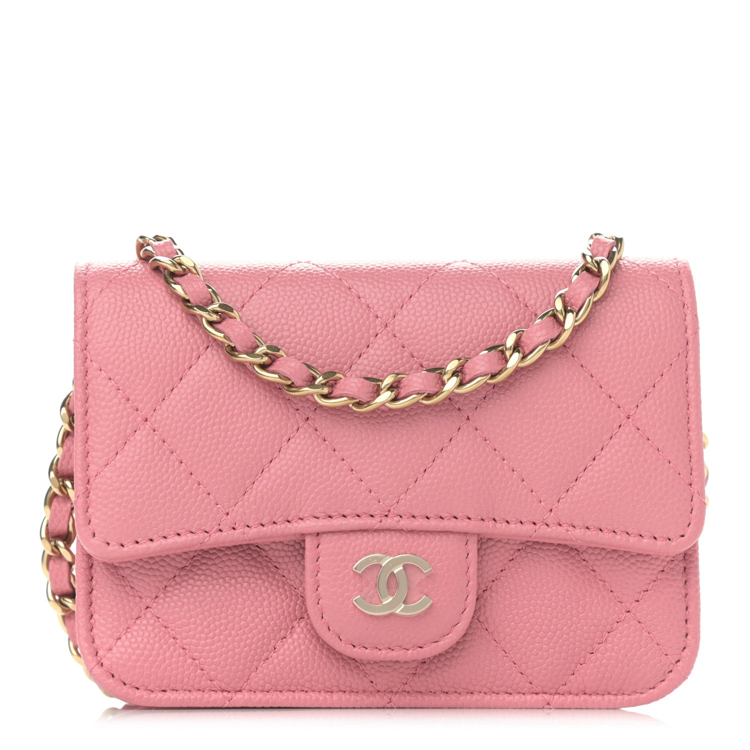 Chanel Caviar Quilted Mini Chain Bag Dark Pink 1 of 12