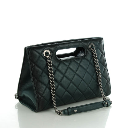Chanel Faded Goatskin Quilted Large Tote Green 3 of 7