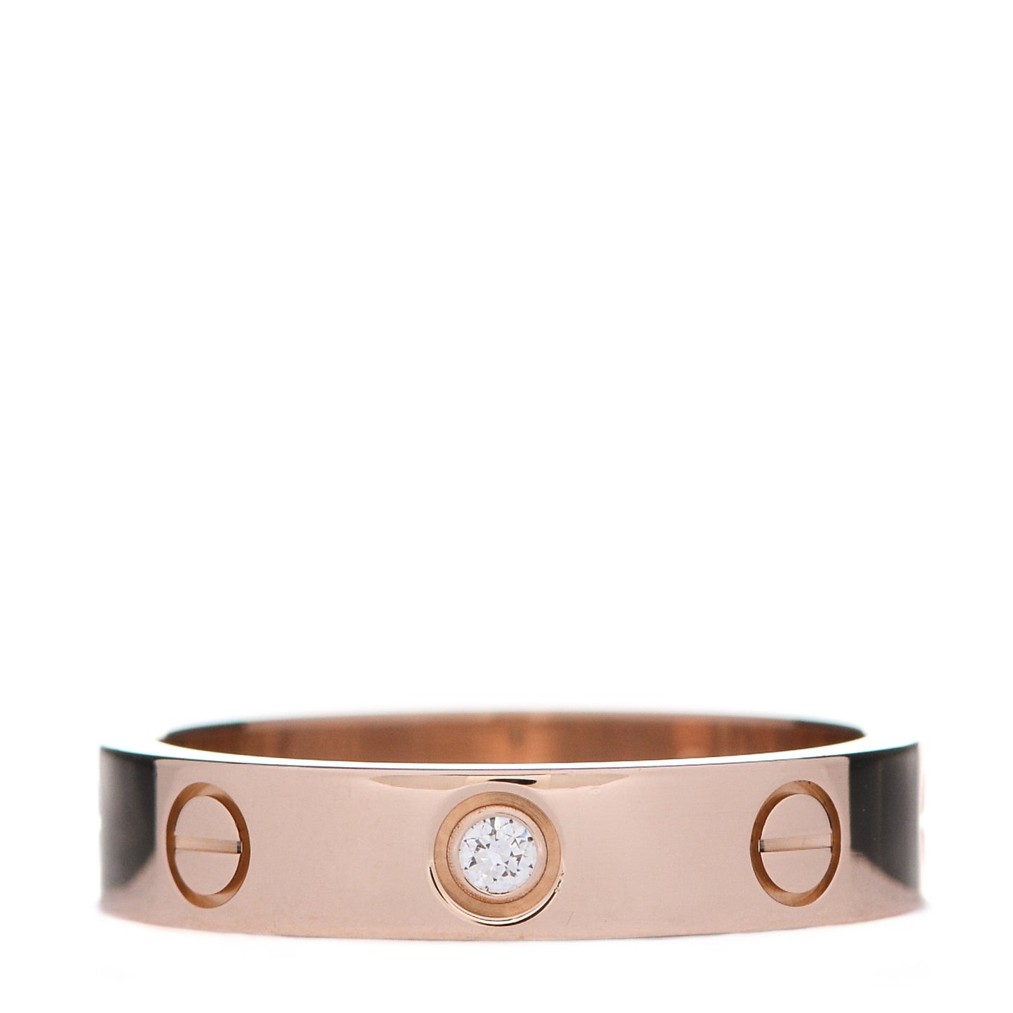 18K Pink Gold Diamond 4mm LOVE Wedding Band Ring 52 6