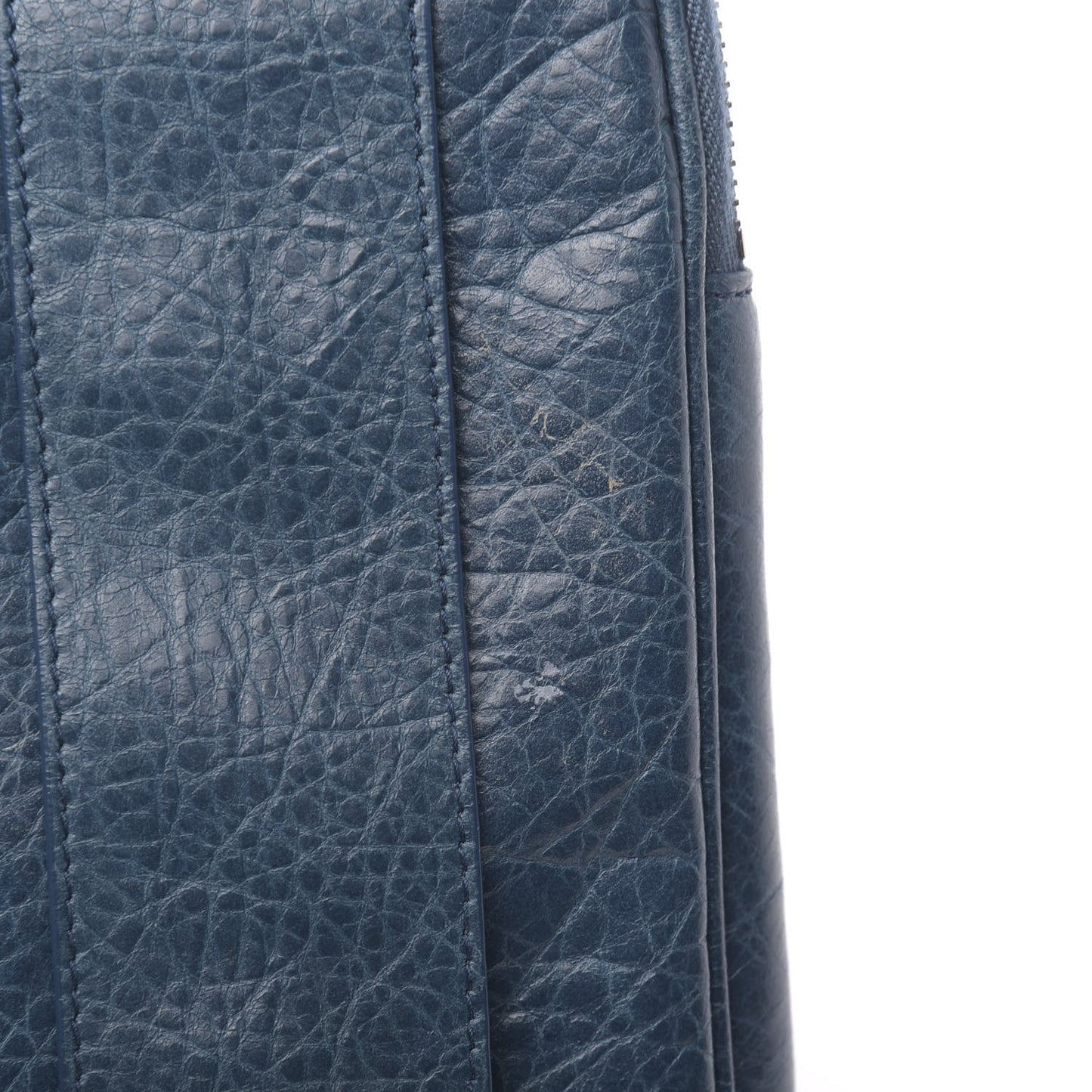 Agneau Arena Classic Silver Hardware Porte iPad Case Bleu Mineral