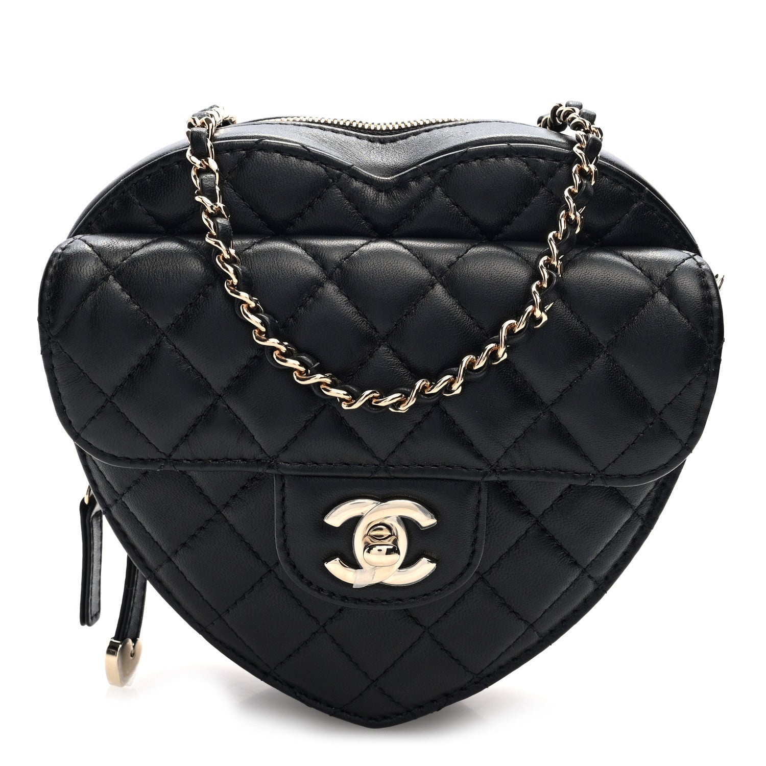 Chanel Lambskin Quilted CC In Love Heart Bag Black 1 of 10