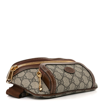 Gucci GG Supreme Monogram Textured Calfskin Retro Interlocking G Belt Bag Beige Ebony Brown Sugar 4 of 10