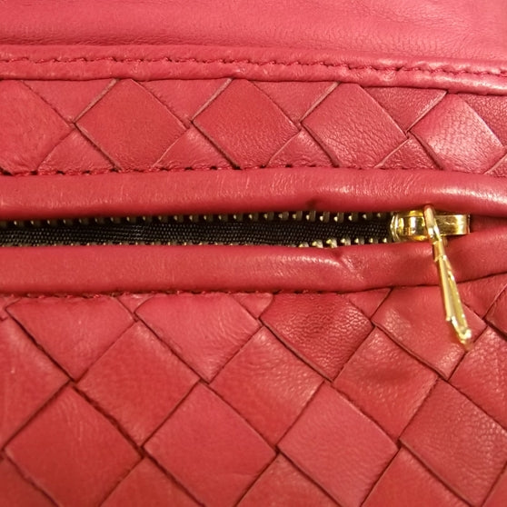 Vintage Woven Clutch Bag Red