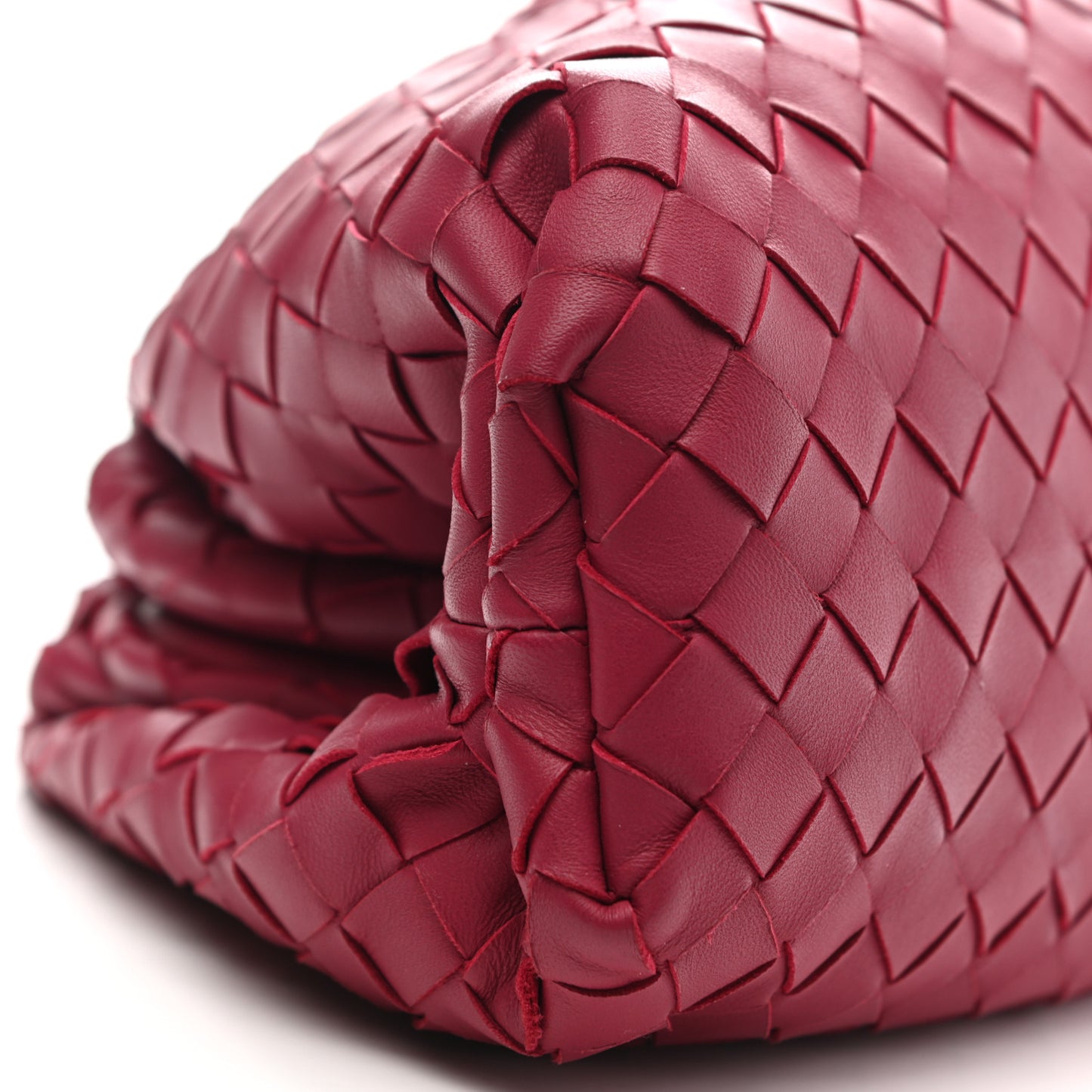 Nappa Maxi Intrecciato The Pouch Oversized Clutch Dark Red