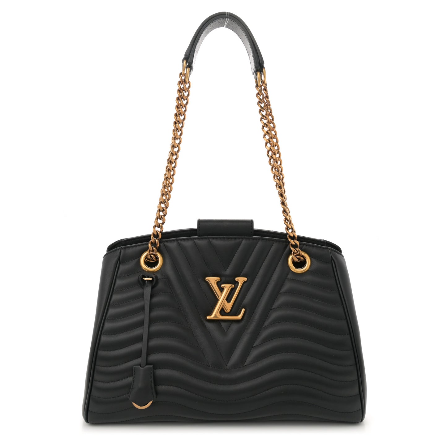 Calfskin New Wave Chain Tote Black