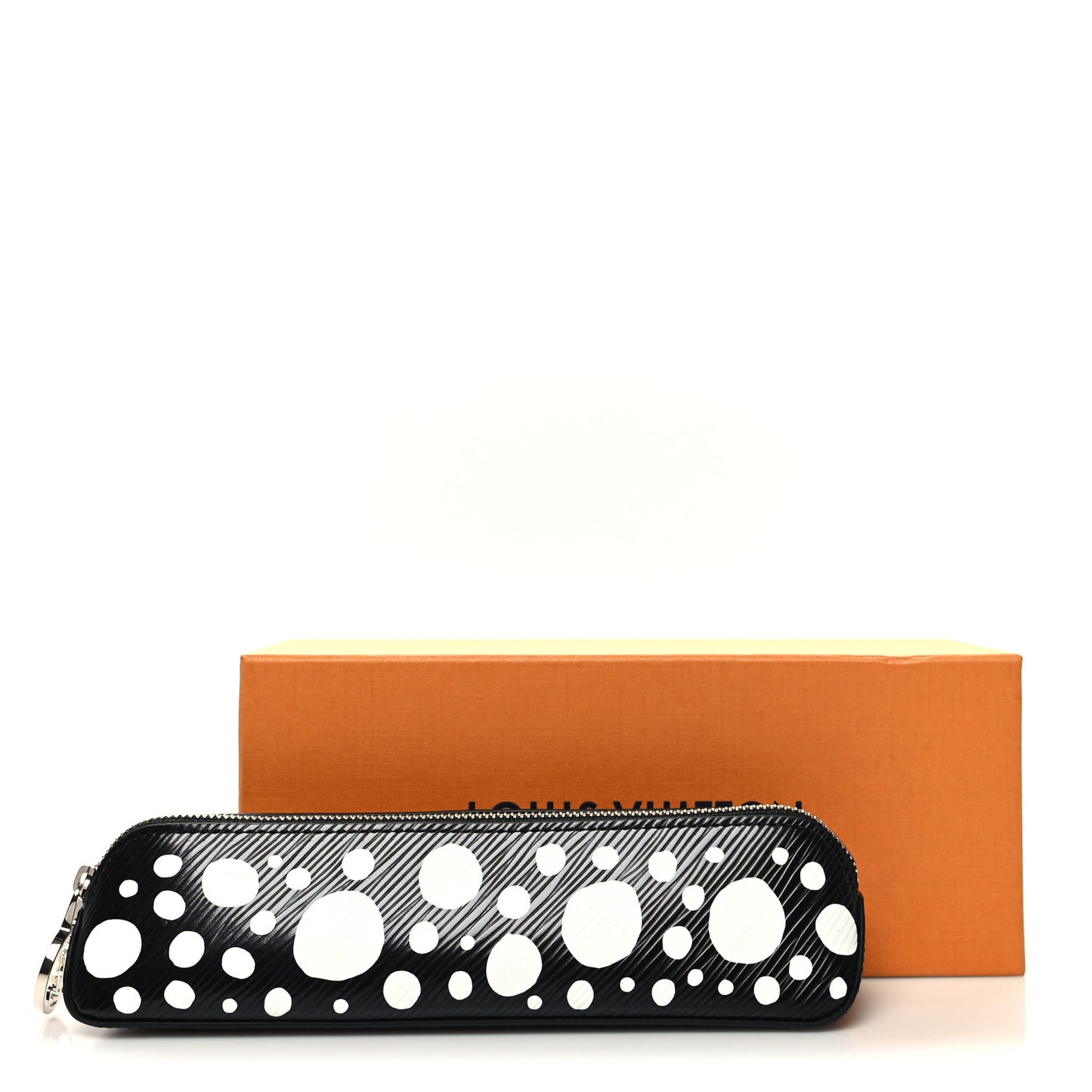 X YK Epi Infinity Dots Elizabeth Pencil Pouch Black White
