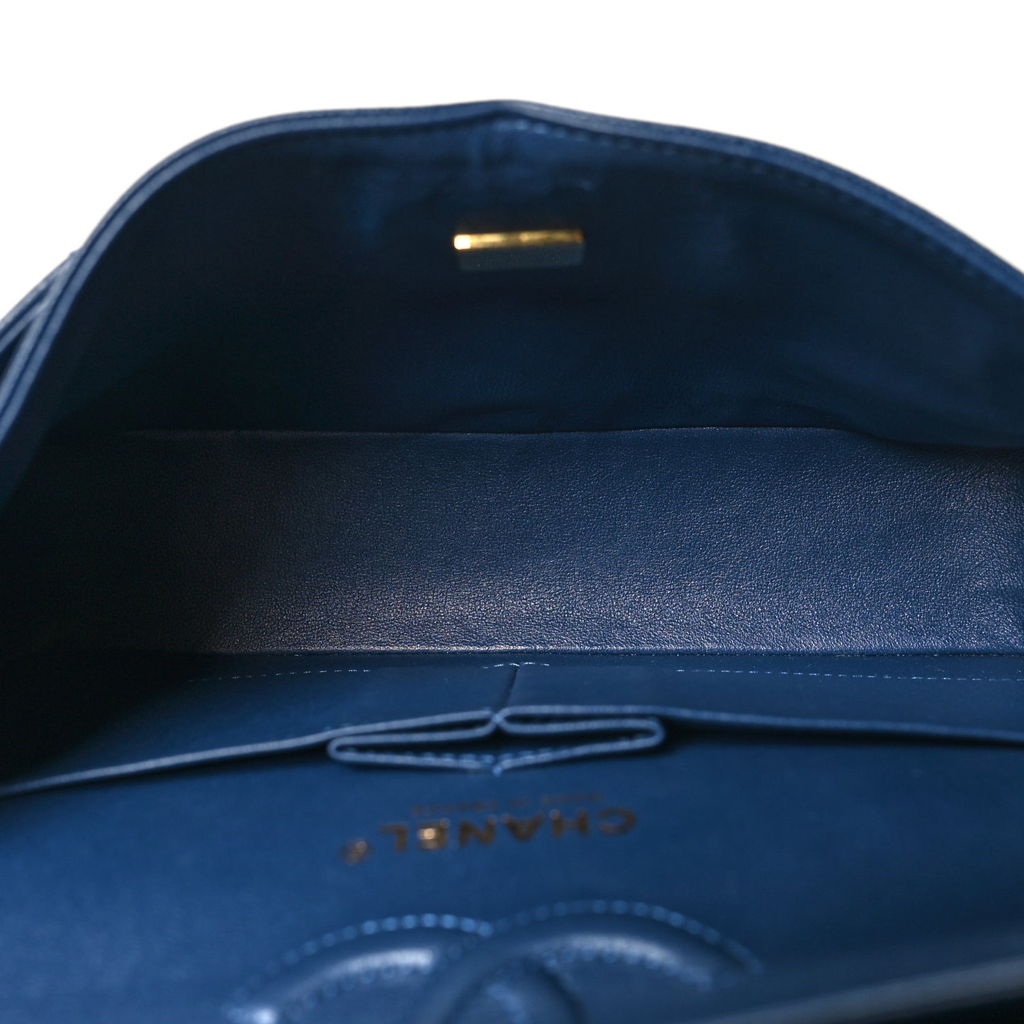 Caviar Quilted Small Double Flap Blue