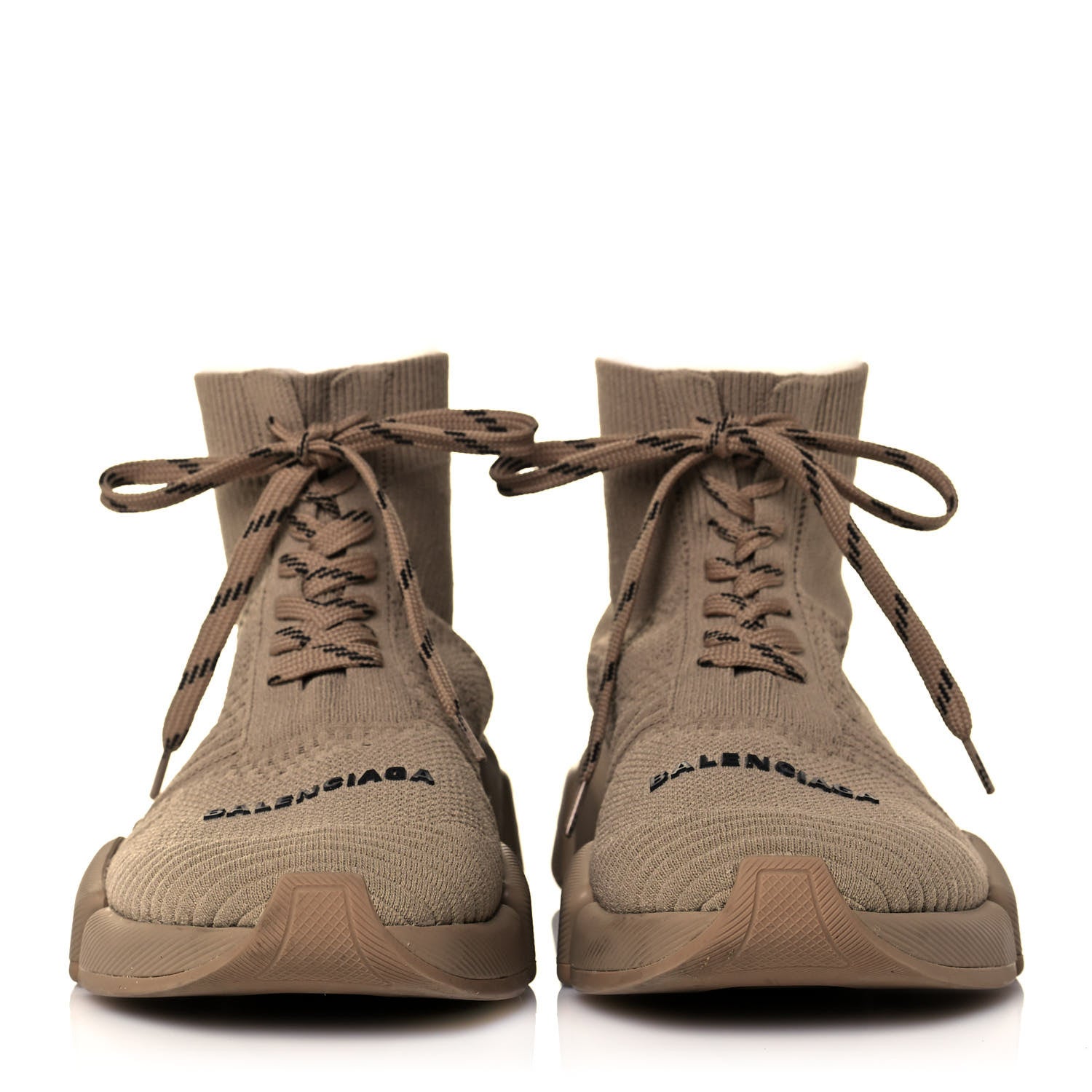 Balenciaga Technical 3D Recycled Knit Womens Speed 2.0 Lace Up Sneakers 38 Monocolor Beige 2 of 8