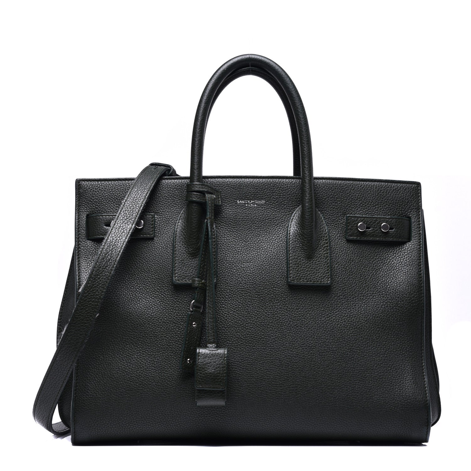 Saint Laurent Grained Calfskin Small Supple Sac De Jour Dark Vert 1 of 12