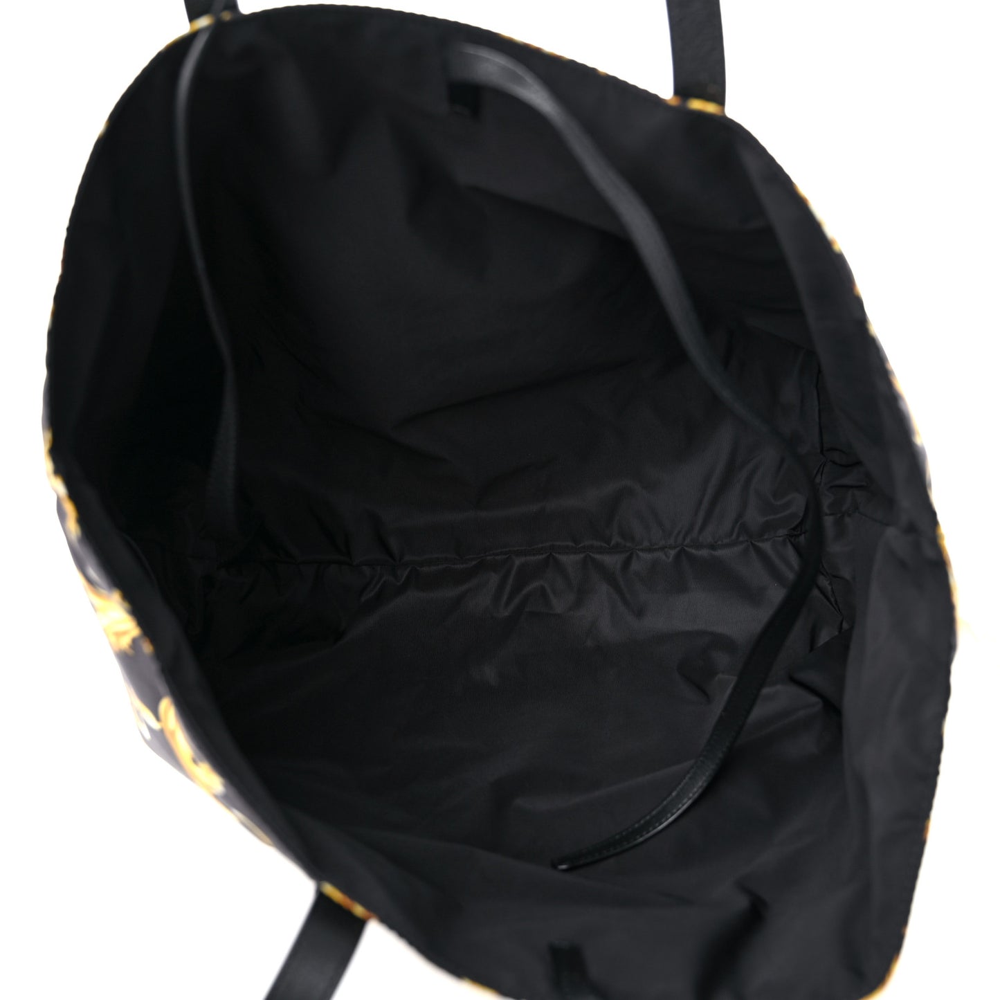 Nylon Baroque Print Tote Black