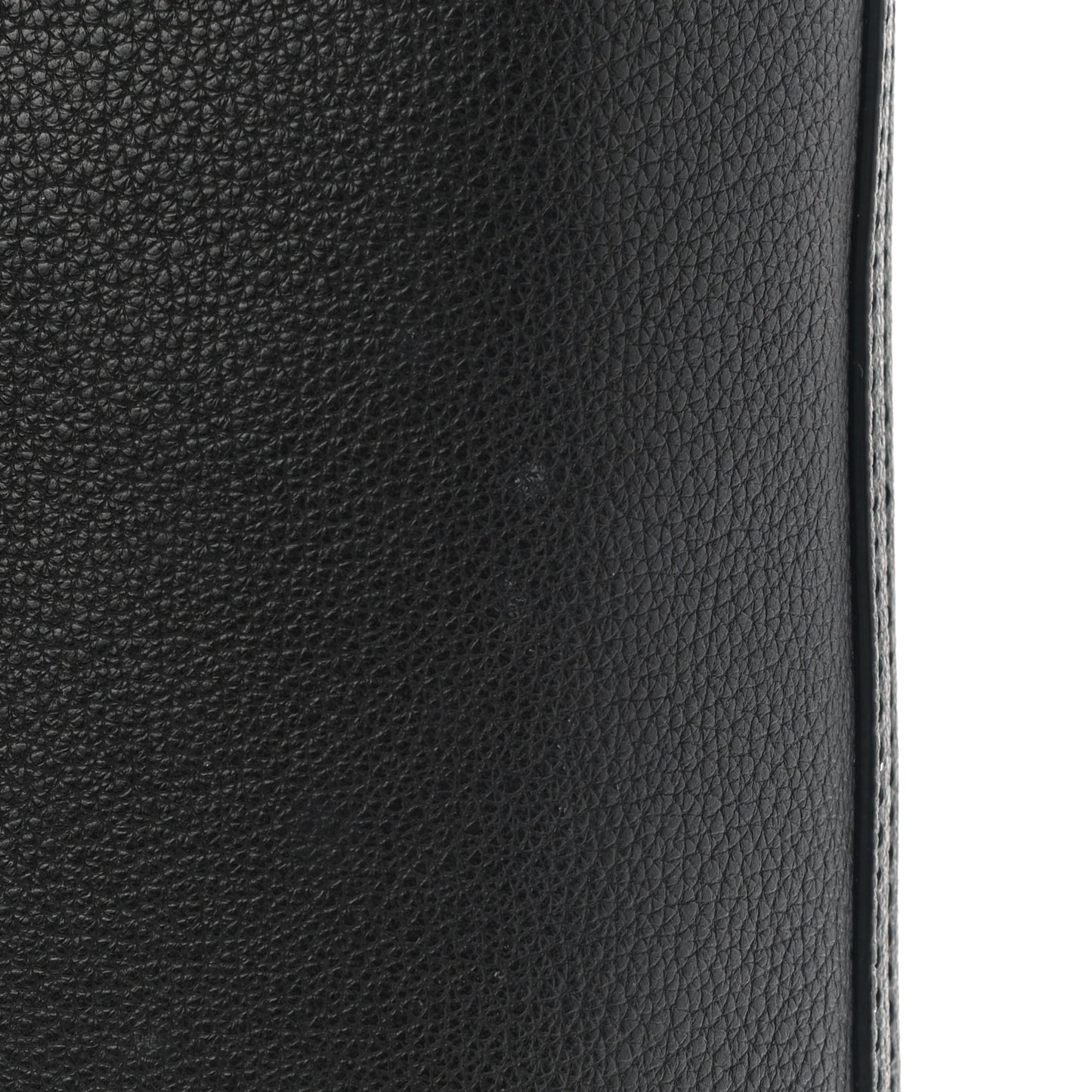 Pebbled Calfskin Large Logo Portfolio Clutch Black