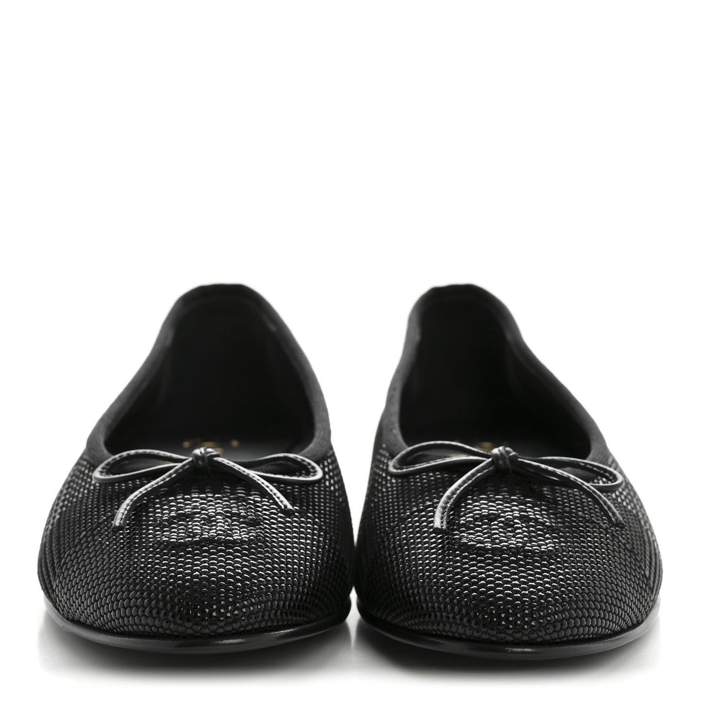 Suede Kidskin Cap Toe CC Ballerina Flats 39 Black