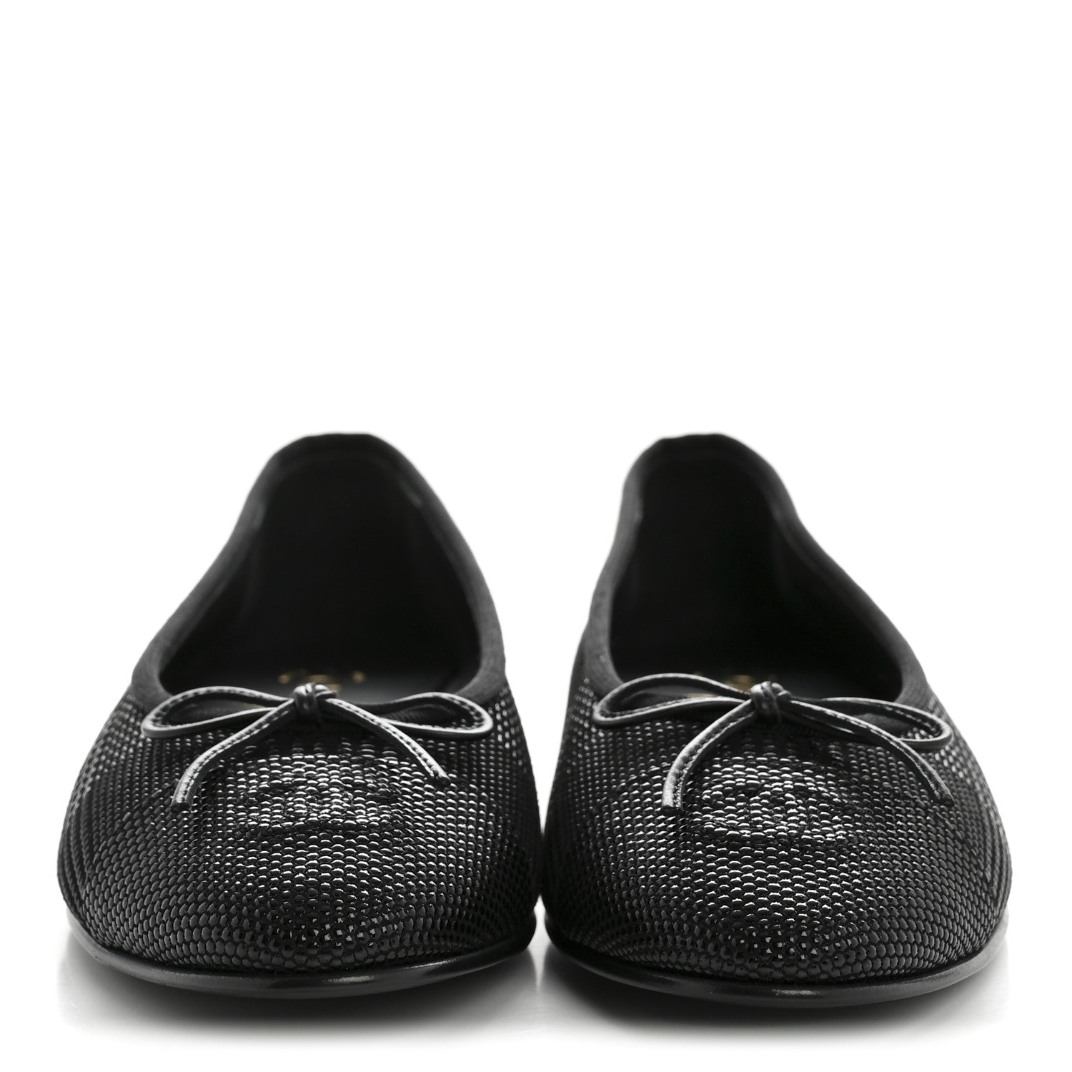Chanel Suede Kidskin Cap Toe CC Ballerina Flats 39 Black 3 of 10