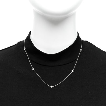 Roberto Coin 18K White Gold Diamond .23ctw Diamonds by the Inch Five Station Necklace 2 of 5