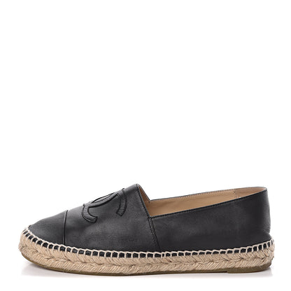 Chanel Lambskin CC Espadrilles 39 Black 1 of 14
