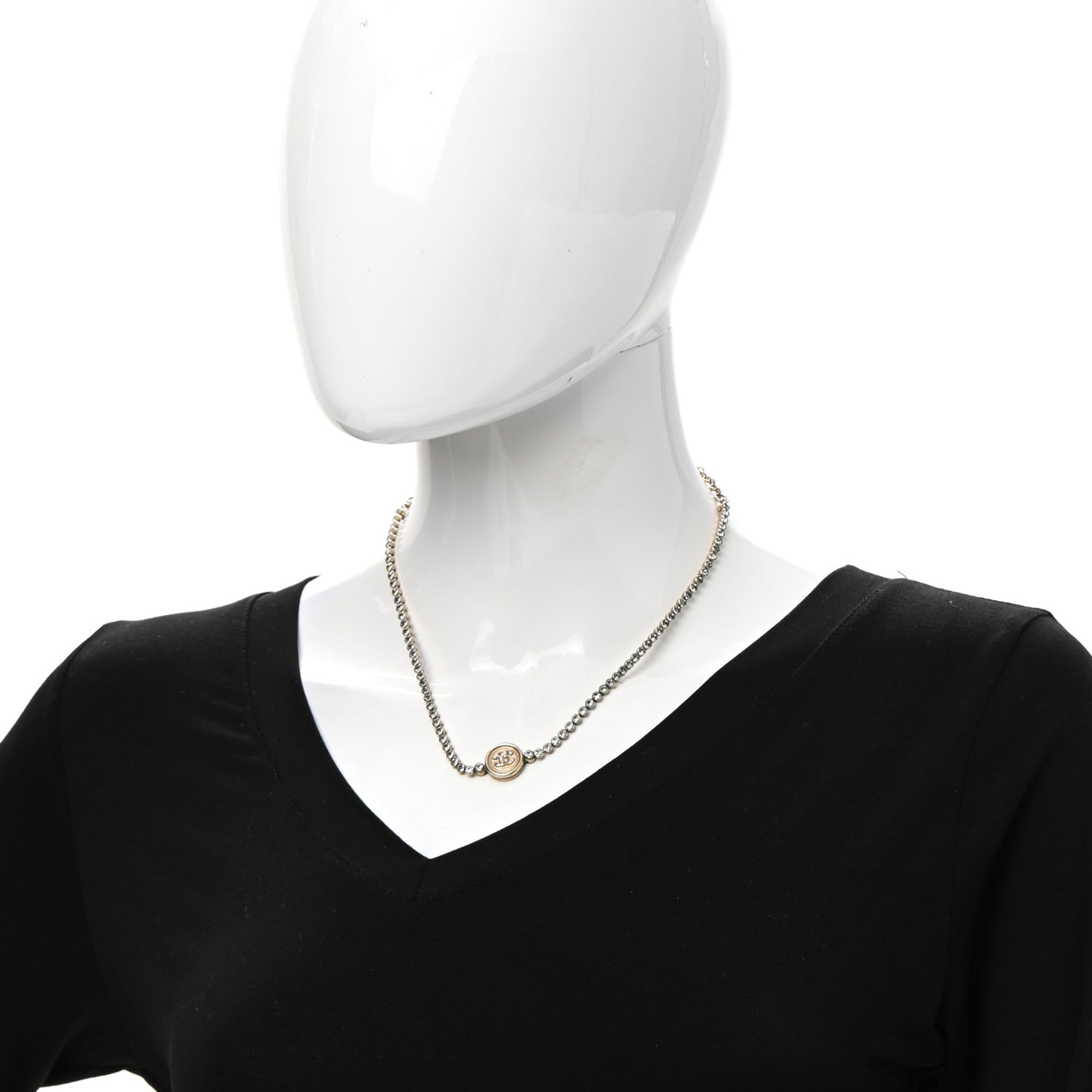 Crystal CC Chain Short Necklace Gold