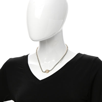 Chanel Crystal CC Chain Short Necklace Gold 2 of 8