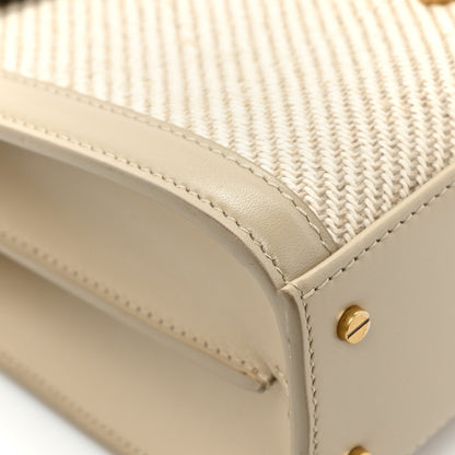 Saint Laurent Canvas Calfskin Mini Classic Monogram Cassandra Top Handle Beige Cream 12 of 15
