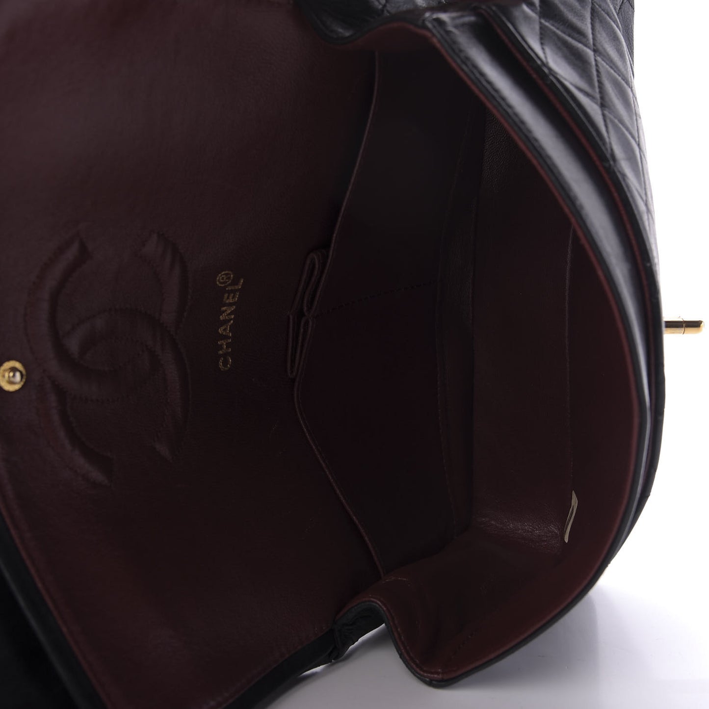 Lambskin Quilted Medium Double Flap Black